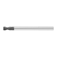 Corner Radius End Mill: 4.00 mm Dia, 15.00 mm LOC, 0.50 mm Radius, 2 Flute, Solid Carbide