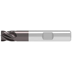 Corner Chamfer End Mill: 5.00 mm Dia, 9.00 mm LOC, 4 Flute, 0.10 mm Chamfer Width, Solid Carbide