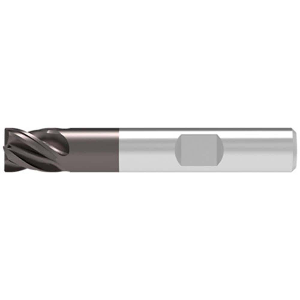 Corner Chamfer End Mill: 4.00 mm Dia, 8.00 mm LOC, 4 Flute, 0.10 mm Chamfer Width, Solid Carbide