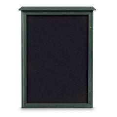 Enclosed Recycled Rubber Bulletin Board: 54" Wide, 38" High, Rubber, Black