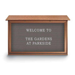 Enclosed Letter Board: 45" Wide, 30" High, Fabric, Gray