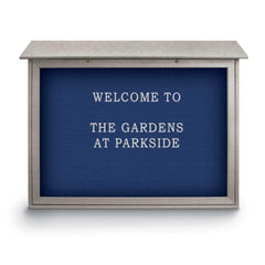 Enclosed Letter Board: 45" Wide, 36" High, Laminate, Blue