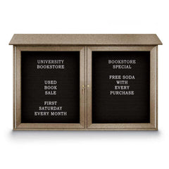 Enclosed Letter Board: 45" Wide, 30" High, Laminate, Black