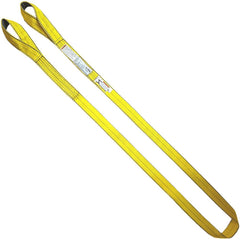 Twisted Eye & Eye, Type 4 Web Sling: 8' Long, 4" Wide, 6400 lb Vertical Capacity, Polyester