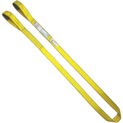 Flat Eye & Eye, Type 3 Web Sling: 14' Long, 1" Wide, 3200 lb Vertical Capacity, Polyester