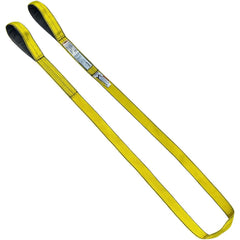 Flat Eye & Eye, Type 3 Web Sling: 16' Long, 3" Wide, 9300 lb Vertical Capacity, Polyester