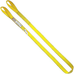 Twisted Eye & Eye, Type 4 Web Sling: 8' Long, 4" Wide, 6400 lb Vertical Capacity, Polyester