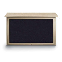 Enclosed Recycled Rubber Bulletin Board: 45" Wide, 30" High, Rubber, Black