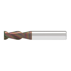 Corner Chamfer End Mill: 9.50 mm Dia, 21.00 mm LOC, 2 Flute, 0.10 mm Chamfer Width, Solid Carbide