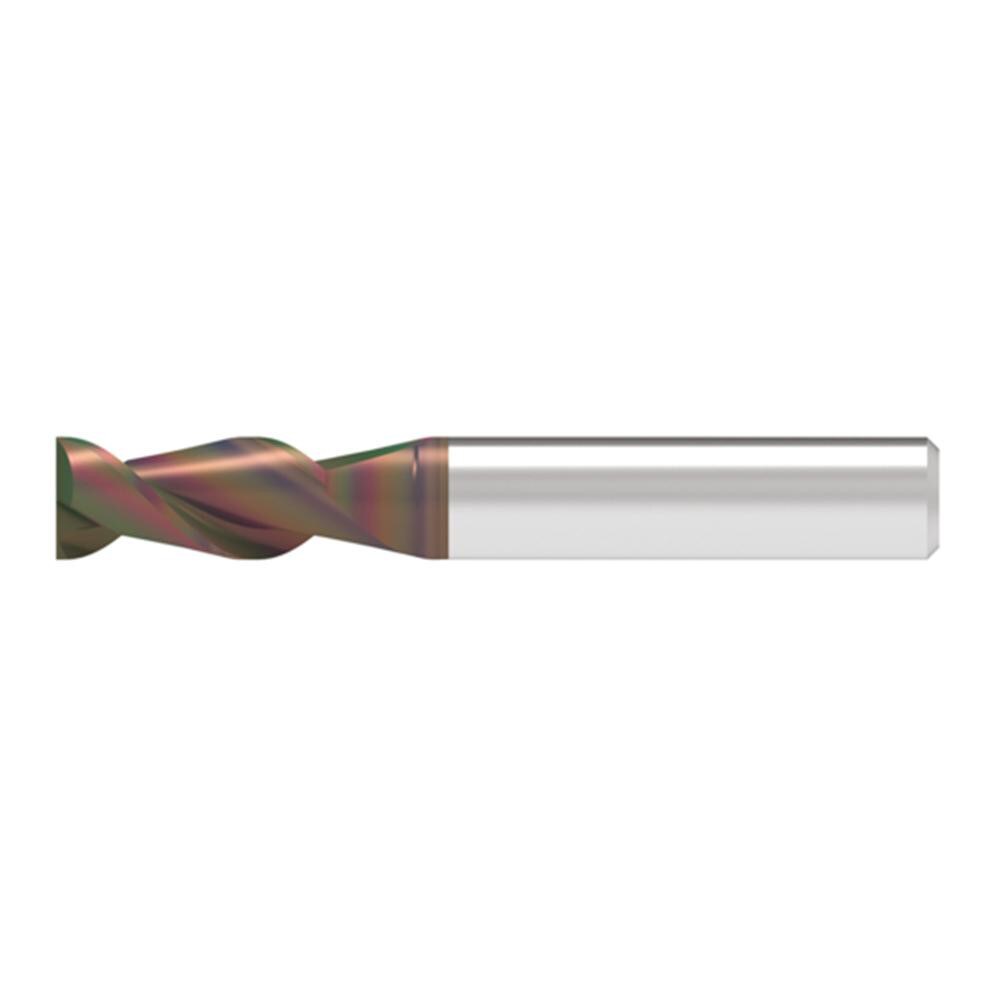 Corner Chamfer End Mill: 8.50 mm Dia, 21.00 mm LOC, 2 Flute, 0.10 mm Chamfer Width, Solid Carbide
