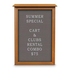 Enclosed Letter Board: 48" Wide, 32" High, Fabric, Gray
