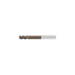 Corner Chamfer End Mill: 4.00 mm Dia, 10.50 mm LOC, 3 Flute, 0.10 mm Chamfer Width, Solid Carbide