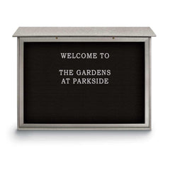 Enclosed Letter Board: 52" Wide, 40" High, Laminate, Black