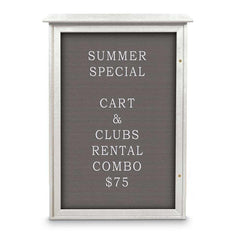 Enclosed Letter Board: 48" Wide, 32" High, Fabric, Gray