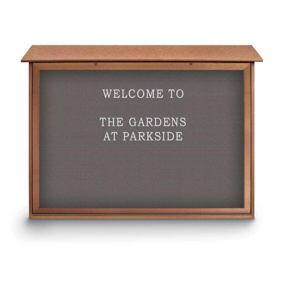 Enclosed Letter Board: 52" Wide, 40" High, Fabric, Gray