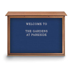 Enclosed Letter Board: 52" Wide, 40" High, Laminate, Blue