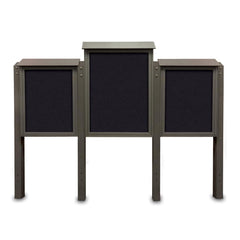 Enclosed Recycled Rubber Bulletin Board: 84" Wide, 36" High, Rubber, Black