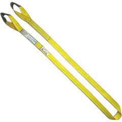 Twisted Eye & Eye, Type 4 Web Sling: 14' Long, 3" Wide, 9300 lb Vertical Capacity, Polyester