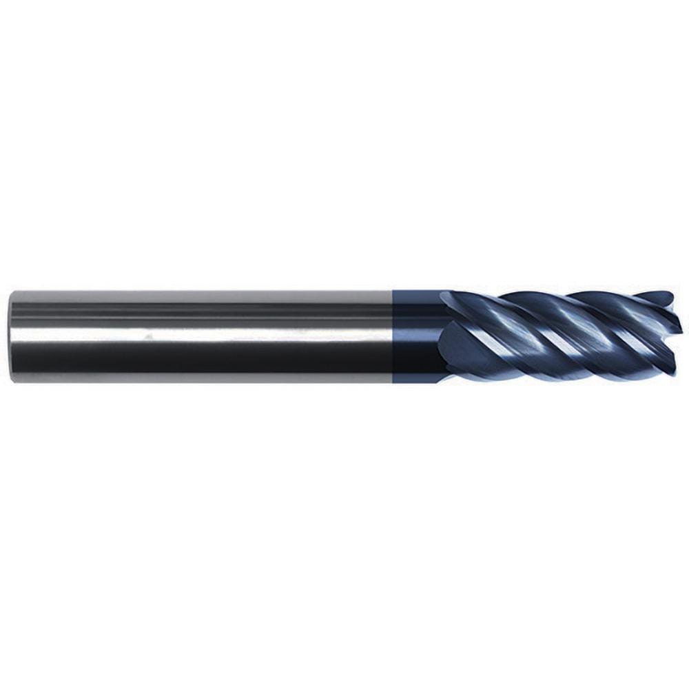 Corner Radius End Mill: 5/8" Dia, 1-5/8" LOC, 0.1250" Radius, 5 Flute, Solid Carbide