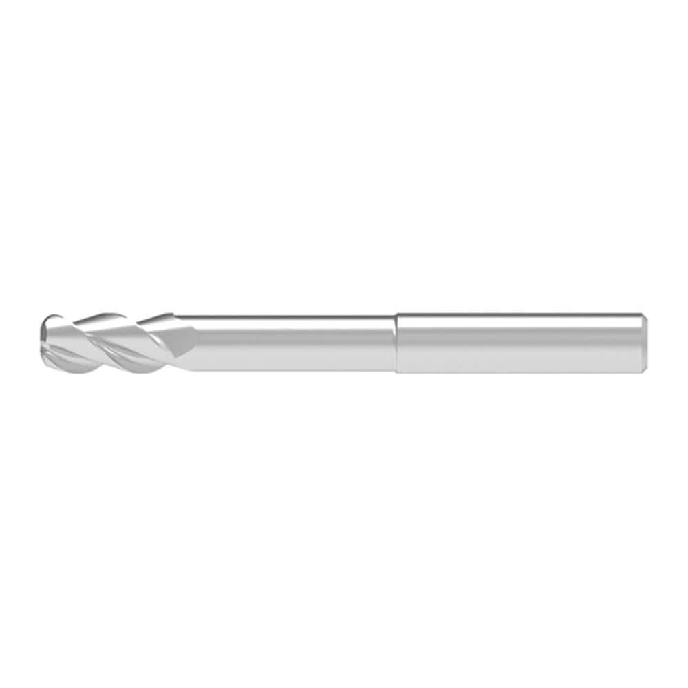 Corner Radius End Mill: 4.00 mm Dia, 10.50 mm LOC, 0.50 mm Radius, 3 Flute, Solid Carbide