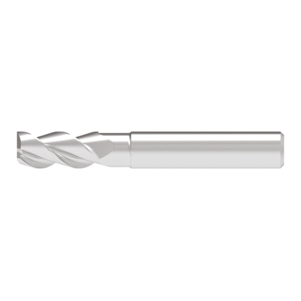 Corner Radius End Mill: 3.00 mm Dia, 6.50 mm LOC, 1.00 mm Radius, 3 Flute, Solid Carbide