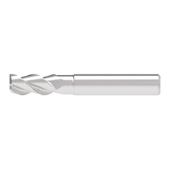 Corner Radius End Mill: 3.00 mm Dia, 6.50 mm LOC, 1.00 mm Radius, 3 Flute, Solid Carbide