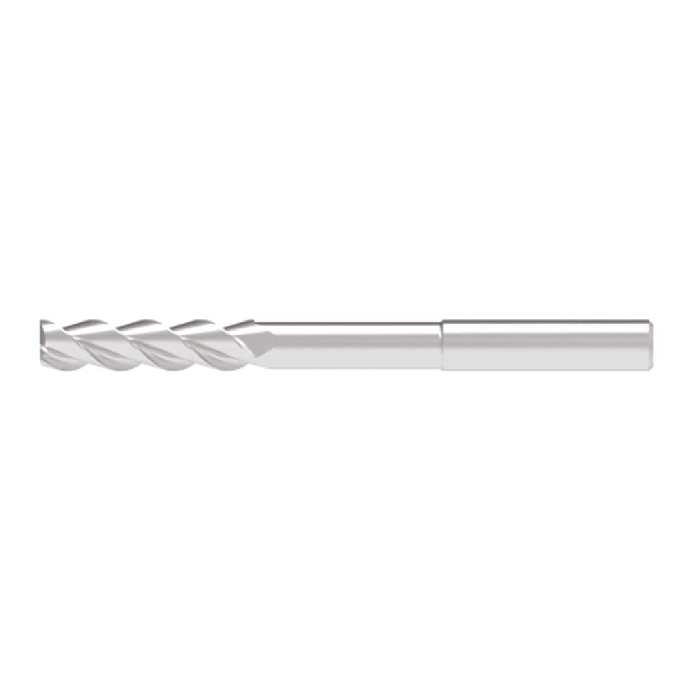 Corner Radius End Mill: 2.00 mm Dia, 8.50 mm LOC, 0.50 mm Radius, 3 Flute, Solid Carbide