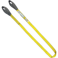 Twisted Eye & Eye, Type 4 Web Sling: 8' Long, 1" Wide, 1600 lb Vertical Capacity, Polyester