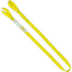 Flat Eye & Eye, Type 3 Web Sling: 4' Long, 4" Wide, 11500 lb Vertical Capacity, Polyester