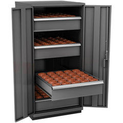 CNC Storage Cabinets; Cabinet Type: Modular; Taper Size: HSK80; Number Of Doors: 2.000; Number Of Drawers: 4.000; Color: Dark Gray; Material: Steel