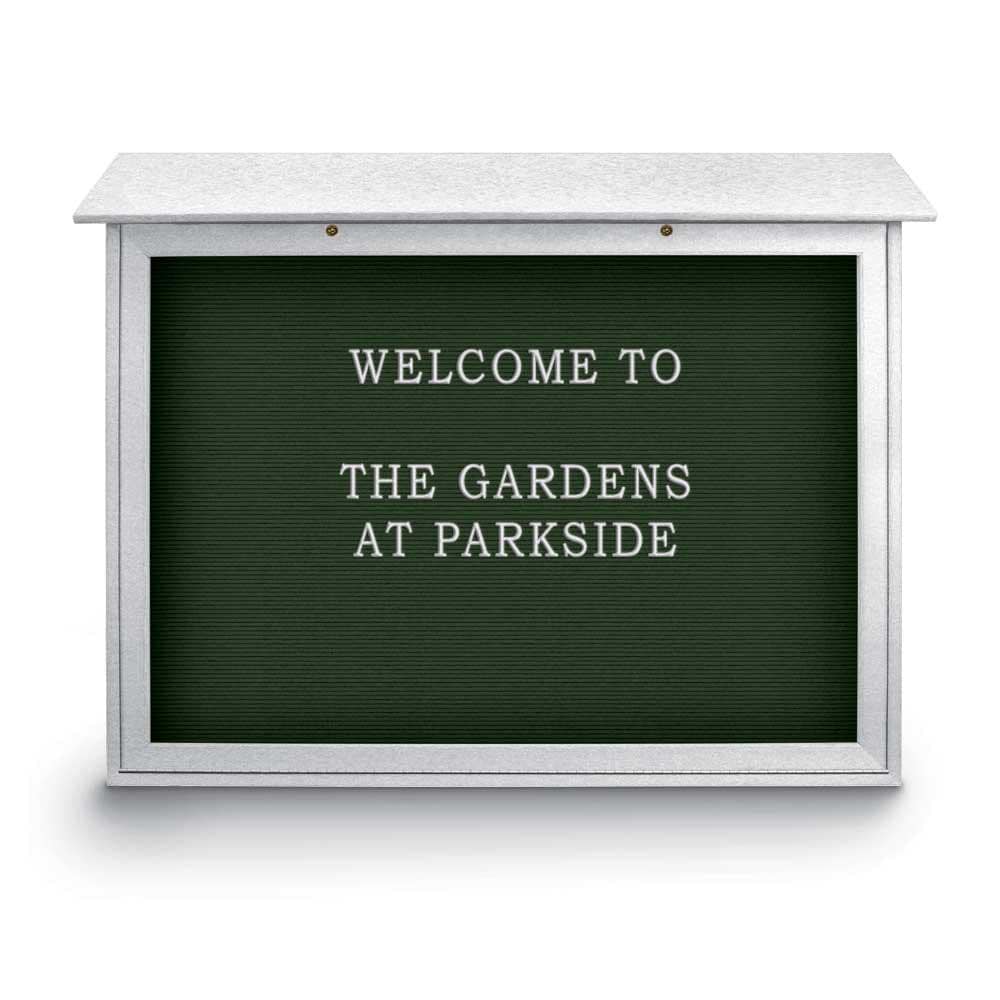 Enclosed Letter Board: 45" Wide, 36" High, Fabric, Woodland Green