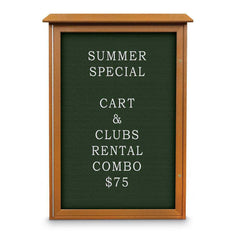 Enclosed Letter Board: 42" Wide, 32" High, Fabric, Woodland Green