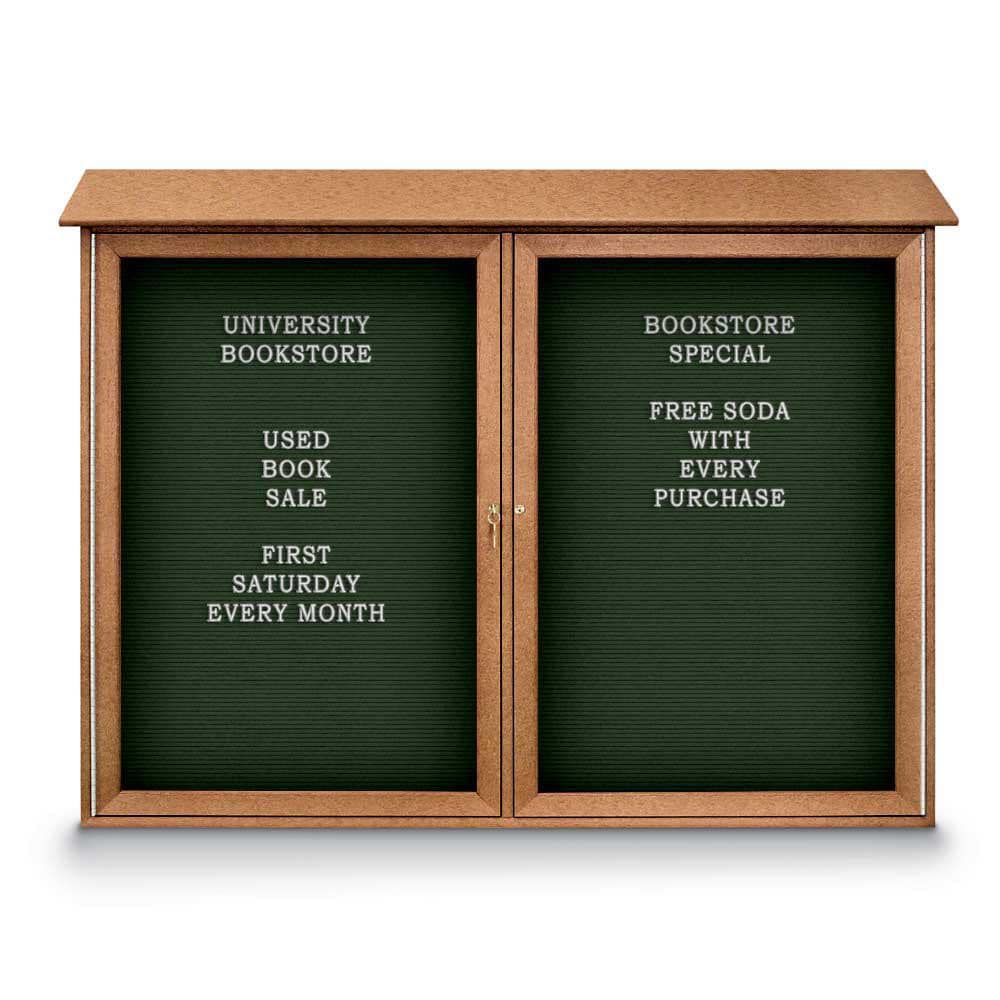 Enclosed Letter Board: 52" Wide, 40" High, Fabric, Woodland Green