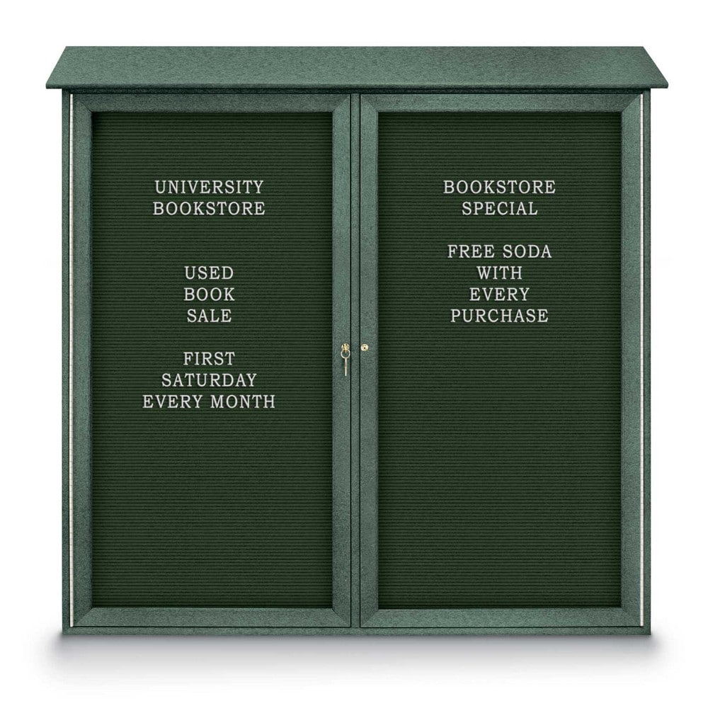 Enclosed Letter Board: 48" Wide, 48" High, Fabric, Woodland Green