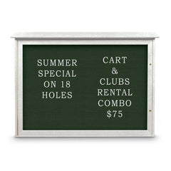 Enclosed Letter Board: 48" Wide, 36" High, Fabric, Woodland Green