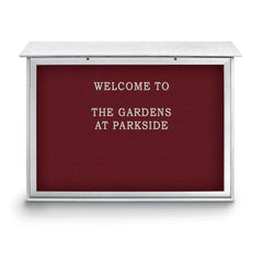 Enclosed Letter Board: 52" Wide, 40" High, Fabric, Berry