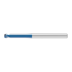 Corner Radius End Mill: 4.00 mm Dia, 2.50 mm LOC, 0.60 mm Radius, 2 Flute, Solid Carbide