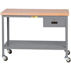 Mobile Work Benches; Bench Type: Butcher Block Work Center; Edge Type: Square; Depth (Inch): 24; Leg Style: Fixed; Load Capacity (Lb. - 3 Decimals): 1000.000; Height (Inch): 35; Color: Gray