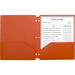 Portfolios, Report Covers & Pocket Binders; Color: Orange; Overall Width: 9; Overall Length: 11.00; Material: Polypropylene