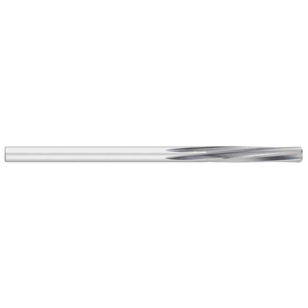 Chucking Reamer: #33, 3-1/2" OAL, 7/8" Flute Length, Straight-Cylindrical Shank, HSS