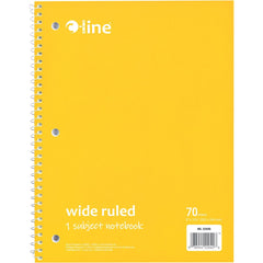 Note Pads, Writing Pads & Notebooks; Product Type: Wide Ruled Spiral-Notebook; Paper Color: White; Style of Rule: Wide; Cover Color: Yellow; Binding Location: Side