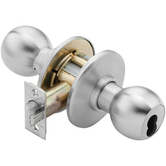 Knob Locksets; Type: Storeroom; Key Type: Keyed Different; Material: Metal; Finish/Coating: Satin Chrome; Compatible Door Thickness: 1-3/4" to 2-1/4"; Backset: 2.75; Lockset Grade: Grade 1