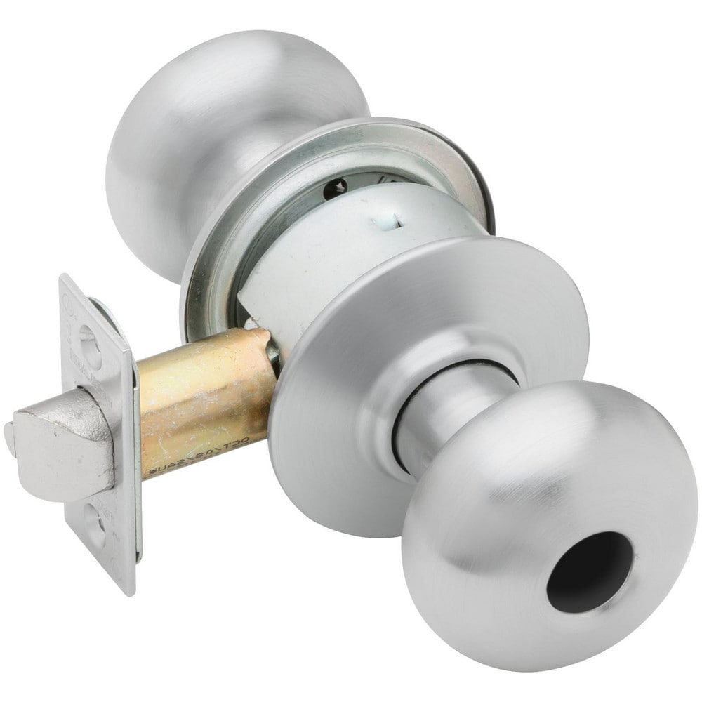 Knob Locksets; Type: Storeroom; Key Type: Keyed Different; Material: Metal; Finish/Coating: Satin Chrome; Compatible Door Thickness: 1-3/8" to 1-7/8"; Backset: 2.375; Lockset Grade: Grade 2