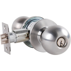 Knob Locksets; Type: Storeroom; Key Type: Keyed Different; Material: Metal; Finish/Coating: Satin Chrome; Compatible Door Thickness: 1-3/8" to 1-3/4"; Backset: 2.75; Lockset Grade: Grade 2