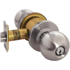 Knob Locksets; Type: Entrance; Key Type: Keyed Different; Material: Metal; Finish/Coating: Satin Stainless Steel; Compatible Door Thickness: 1-3/8" to 1-3/4"; Backset: 2.375; Lockset Grade: Grade 2