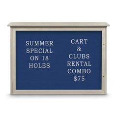 Enclosed Letter Board: 48" Wide, 36" High, Laminate, Blue