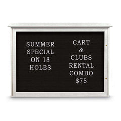 Enclosed Letter Board: 48" Wide, 36" High, Laminate, Black