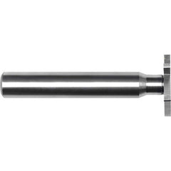 Woodruff Keyseat Cutter: 1-1/8" Cut Dia, 1/16" Cut Width, 1/2" Shank Dia, Straight Tooth