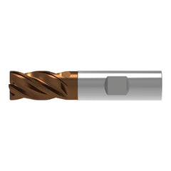 Corner Chamfer End Mill: 10.00 mm Dia, 14.00 mm LOC, 4 Flute, 0.30 mm Chamfer Width, Solid Carbide