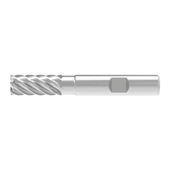 Corner Chamfer End Mill: 10.00 mm Dia, 25.00 mm LOC, 6 Flute, 0.05 mm Chamfer Width, Solid Carbide